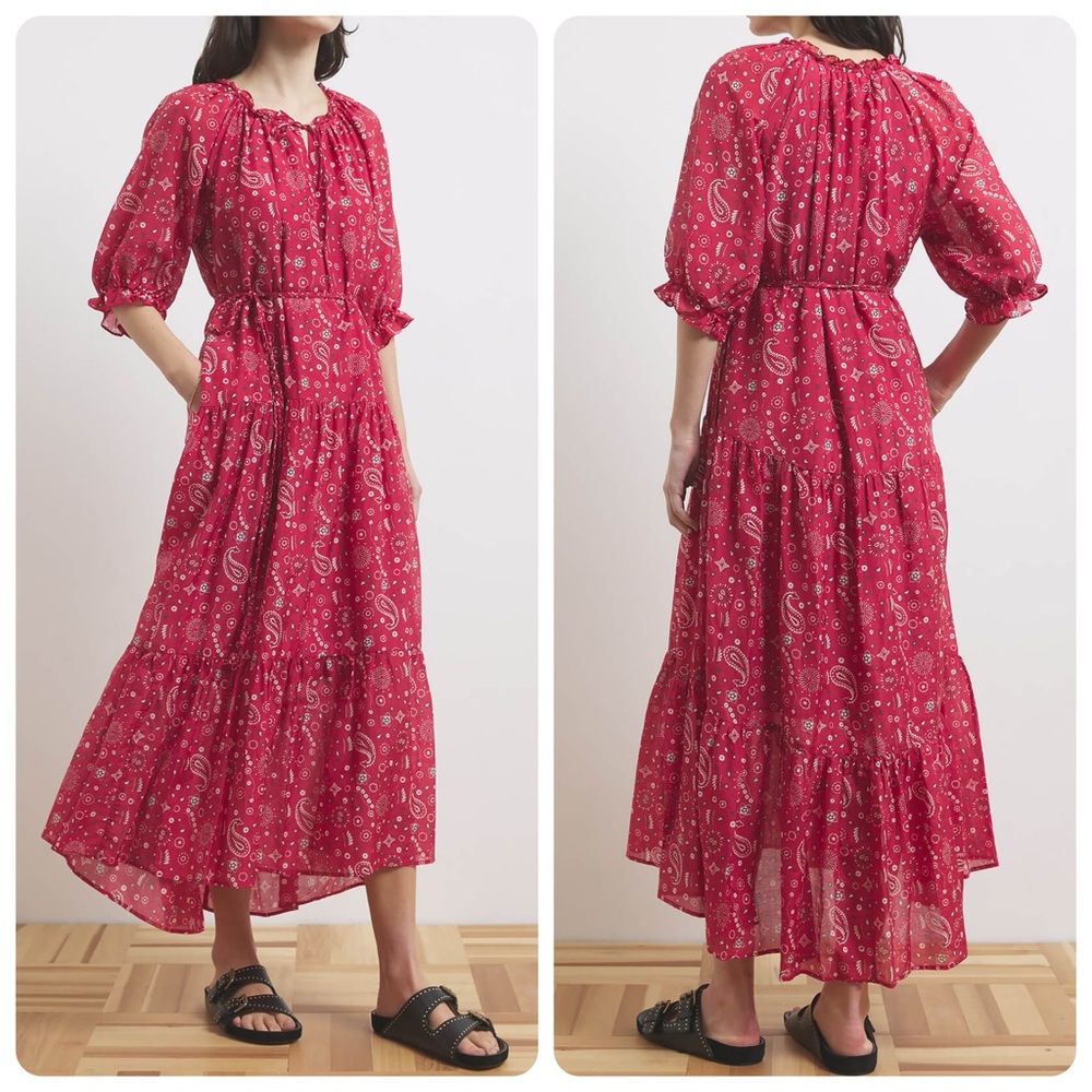 NEW! XiRENA Red Bandana Print Lyta Midi Dress